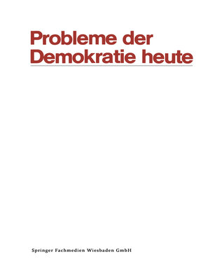 cover image of Probleme der Demokratie heute